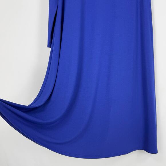 Eileen Fisher Womens Stretch Knit Keyhole Back Shift Swing Dress Small Blue - Picture 4 of 12